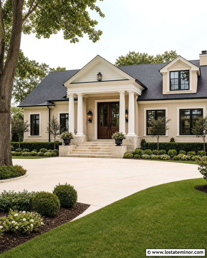 Sand House With Double Door Portico - 30 Sand House Design With Portico Ideas