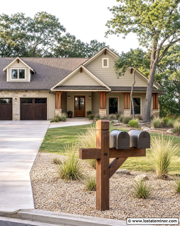 Sand House With Double Mailbox Post - 30 Sand House Design With Mailbox Ideas