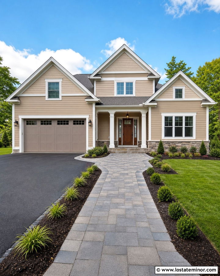 Sand House With Driveway Connected Walkway - 30 Sand House Design With Walkway Ideas