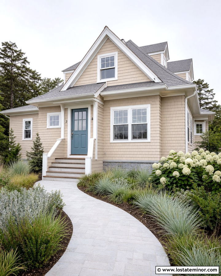 Sand House With Dusty Blue Dutch Door - 30 Sand House Design With Dutch Door Ideas