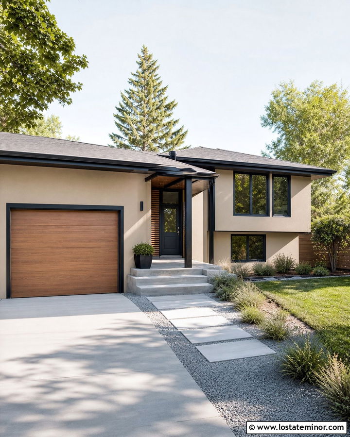 Sand House With Dutch Door And Modern Garage - 30 Sand House Design With Dutch Door Ideas
