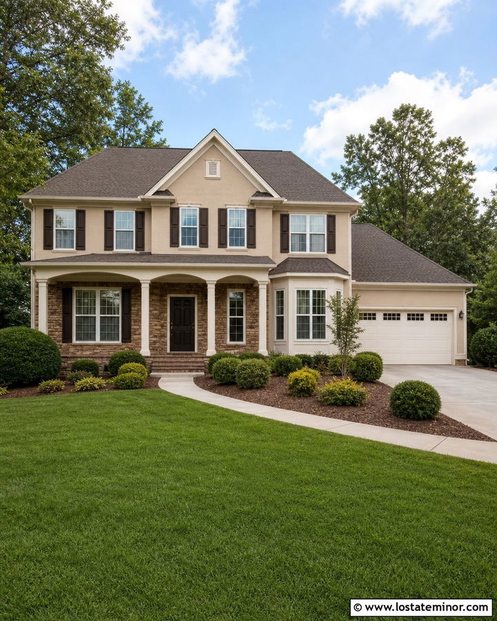 Sand House With Espresso Brown Shutters - 30 Sand House Design With Shutters Ideas