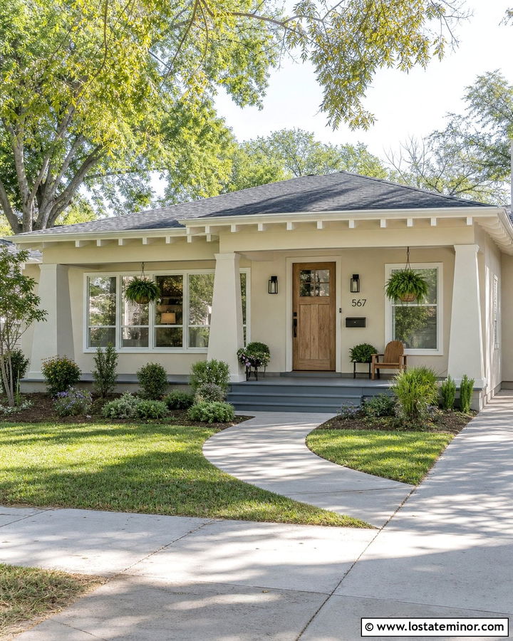 Sand House With Exposed White Porch Rafters - 30 Sand House Design With Porch Ceiling Ideas