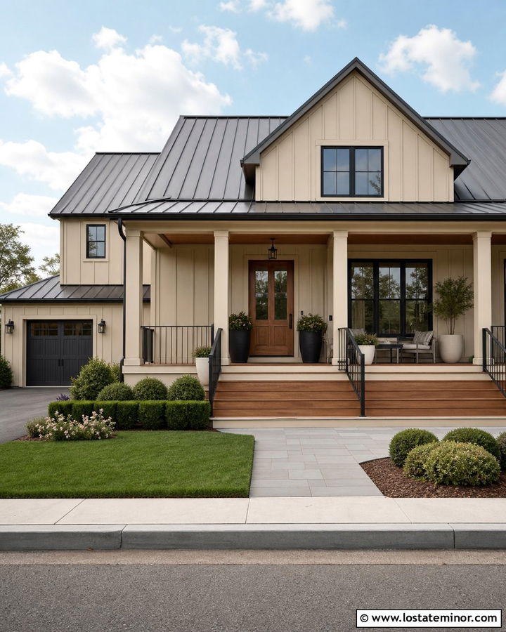 Sand House With Farmhouse Porch Steps - 30 Sand House Design With Steps Ideas