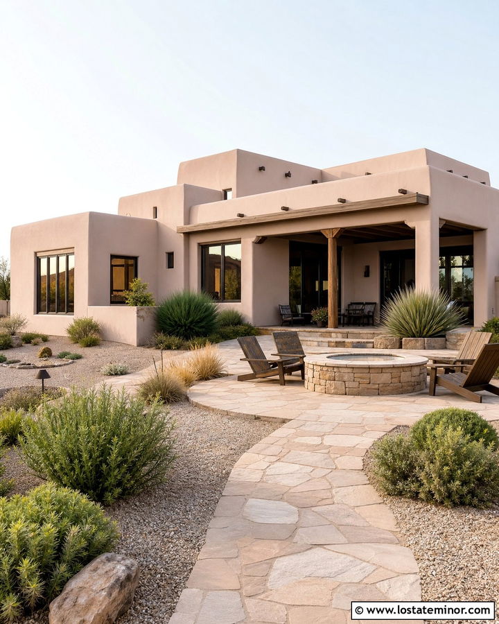 Sand House With Fire Pit Patio - 30 Sand House Design With Backyard Ideas