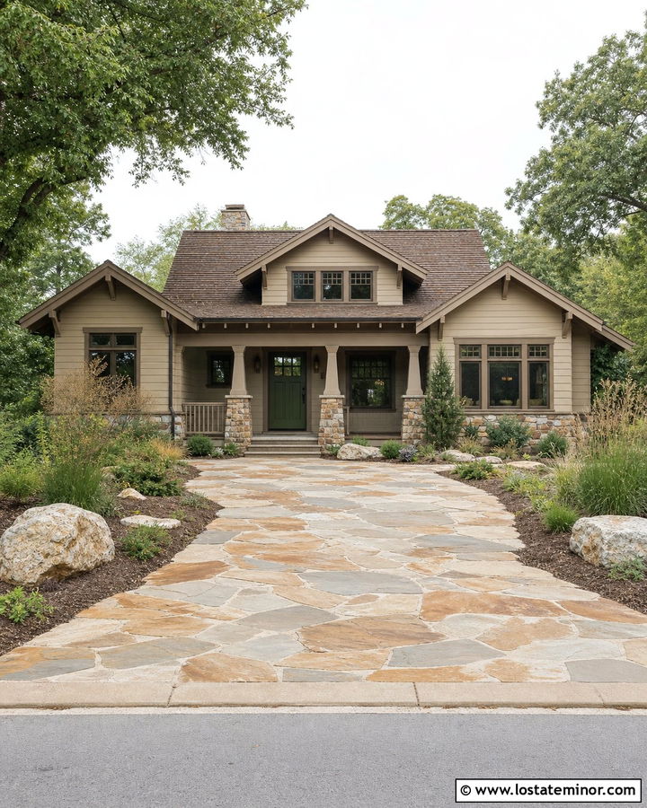 Sand House With Flagstone Driveway - 30 Sand House Design With Driveway Ideas