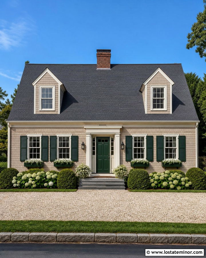 Sand House With Forest Green Trim - 30 Sand House Design With Trim Ideas