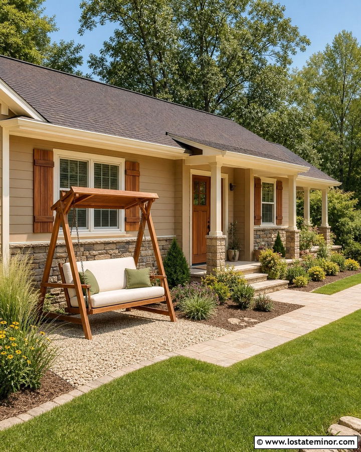 Sand House With Freestanding Garden Swing - 30 Sand House Design With Swing Ideas