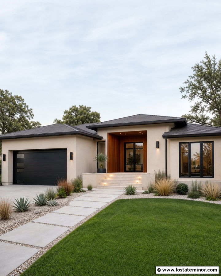 Sand House With Front Step Lighting - 30 Sand House Design With Lighting Ideas