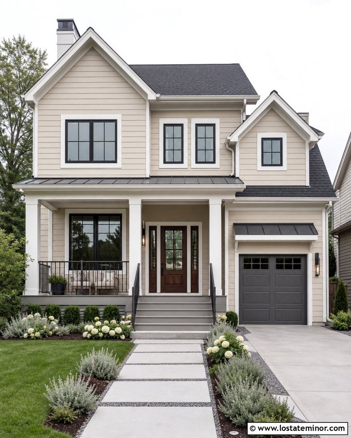 Sand House With Gray Composite Deck - 30 Sand House Design With Deck Ideas
