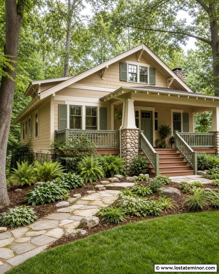 Sand House With Green Deck Accents - 30 Sand House Design With Deck Ideas