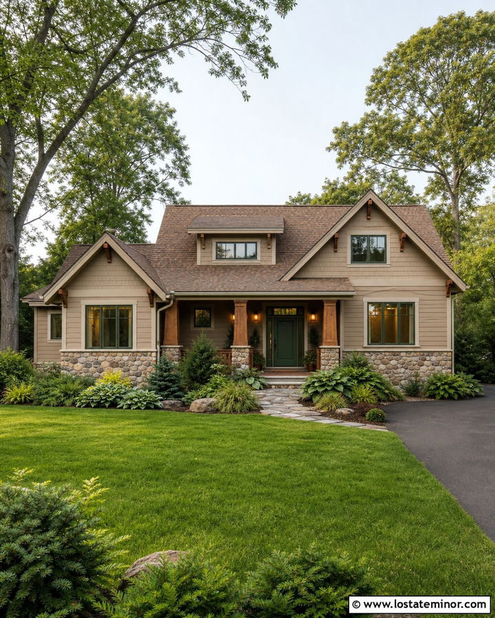 Sand House With Green Front Door And Shingles - 30 Sand House Design With Shingles Ideas