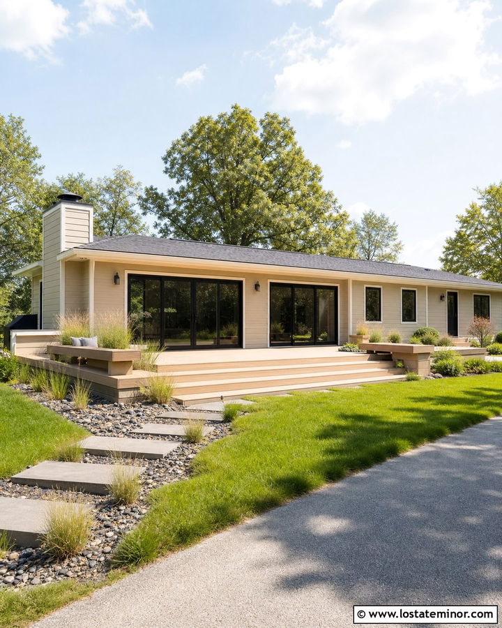 Sand House With Ground Level Deck - 30 Sand House Design With Deck Ideas