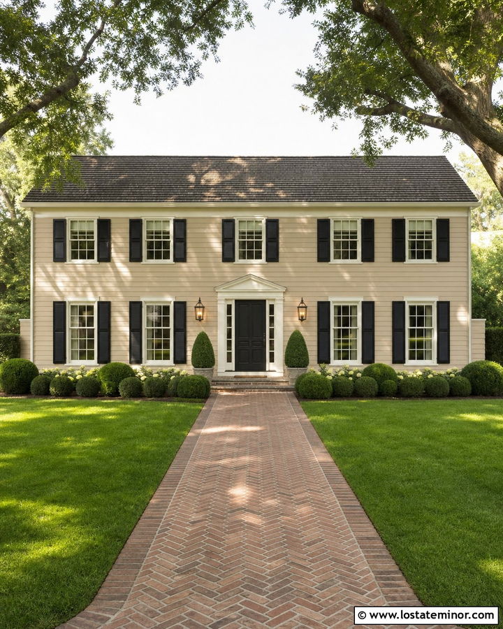 Sand House With Herringbone Brick Walkway - 30 Sand House Design With Walkway Ideas