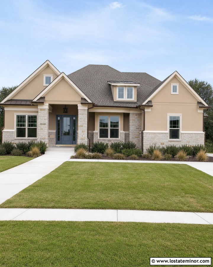 Sand House With Limestone Wainscoting And Gray Roof - 30 Sand House Design With Wainscoting Ideas