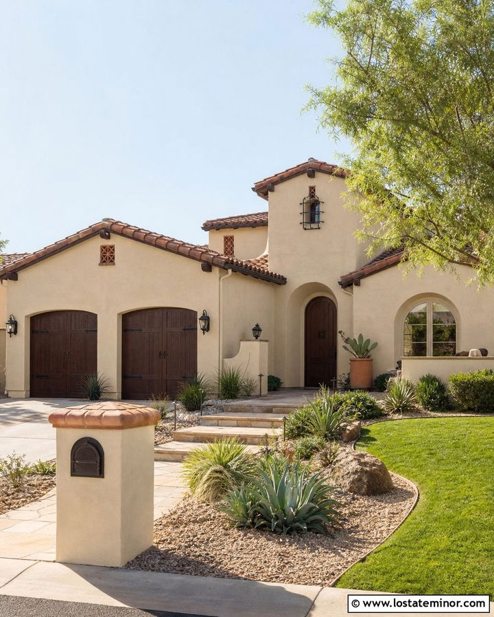 Sand House With Matching Stucco Mailbox - 30 Sand House Design With Mailbox Ideas