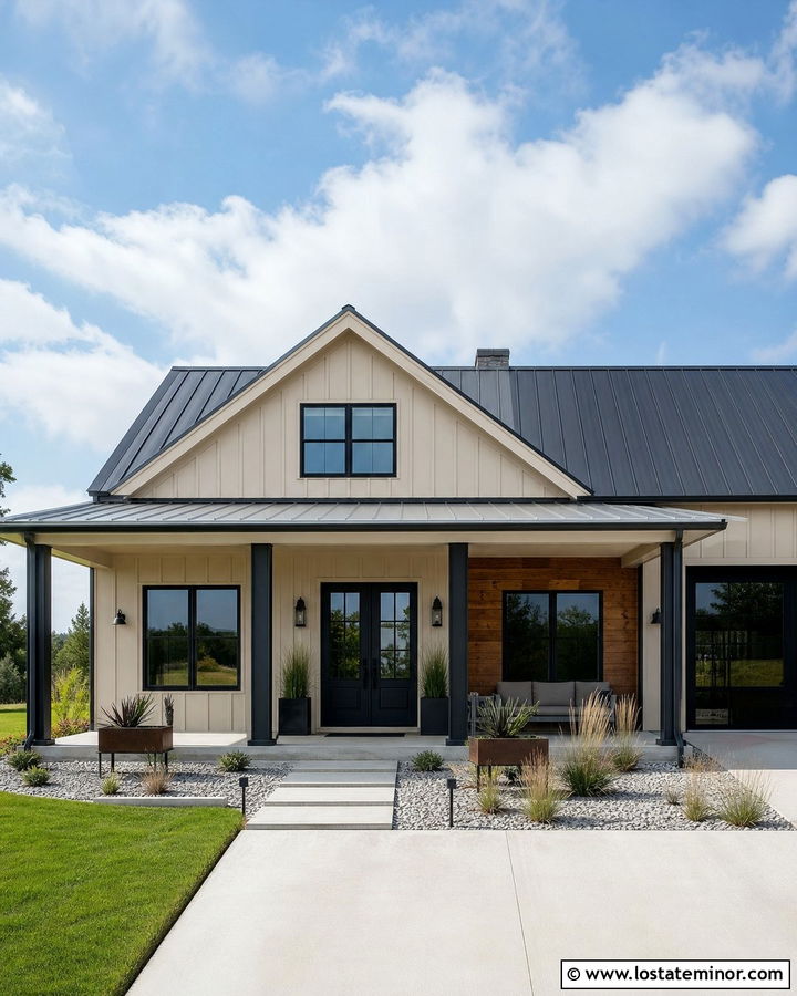 Sand House With Metal Panel Porch Ceiling - 30 Sand House Design With Porch Ceiling Ideas