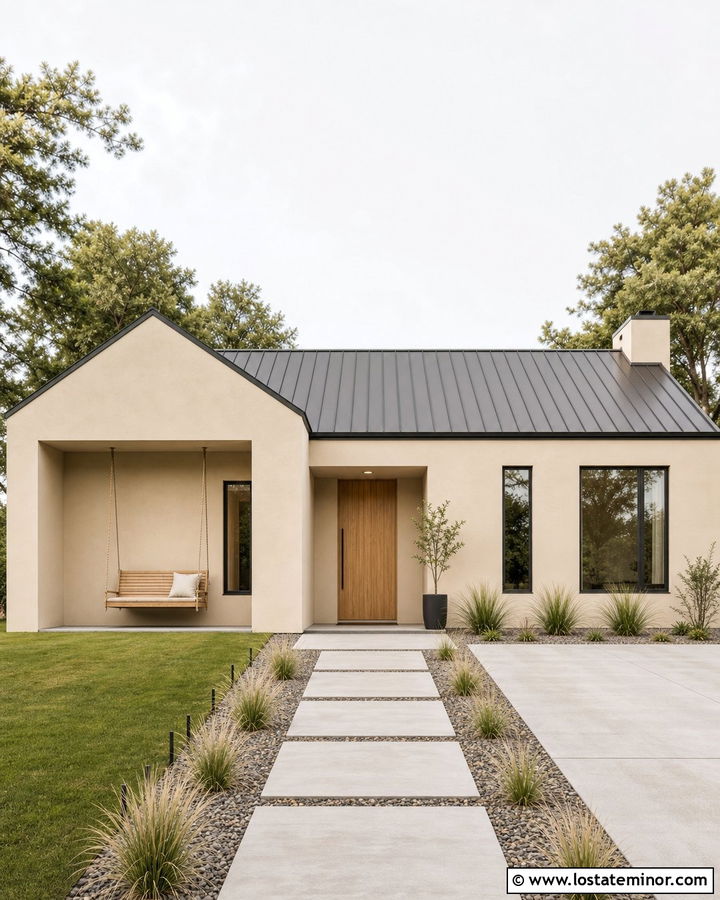 Sand House With Minimalist Swing - 30 Sand House Design With Swing Ideas