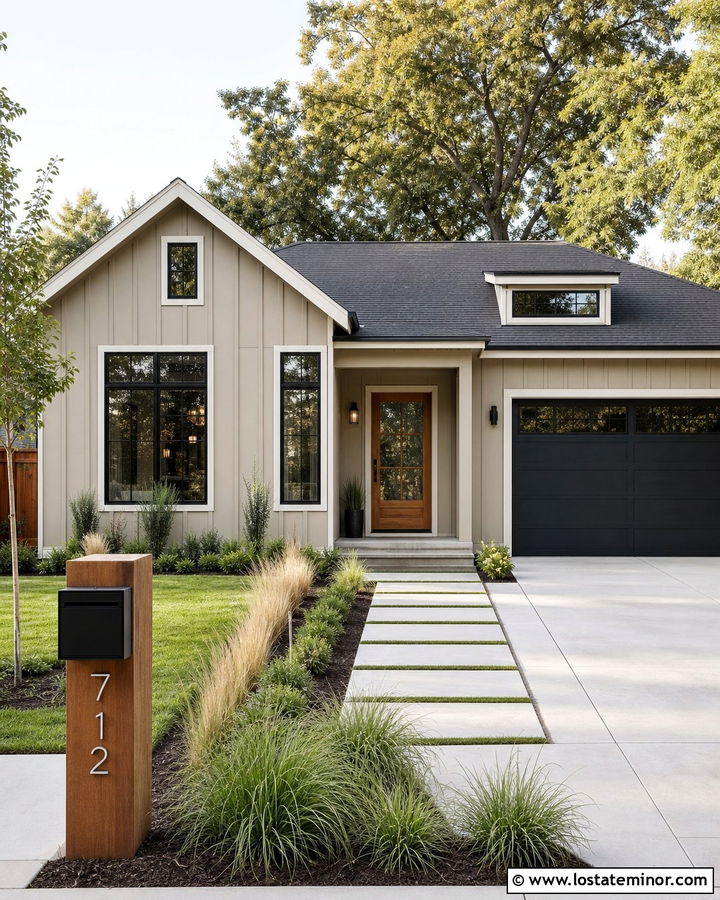 Sand House With Modern Address Mailbox - 30 Sand House Design With Mailbox Ideas