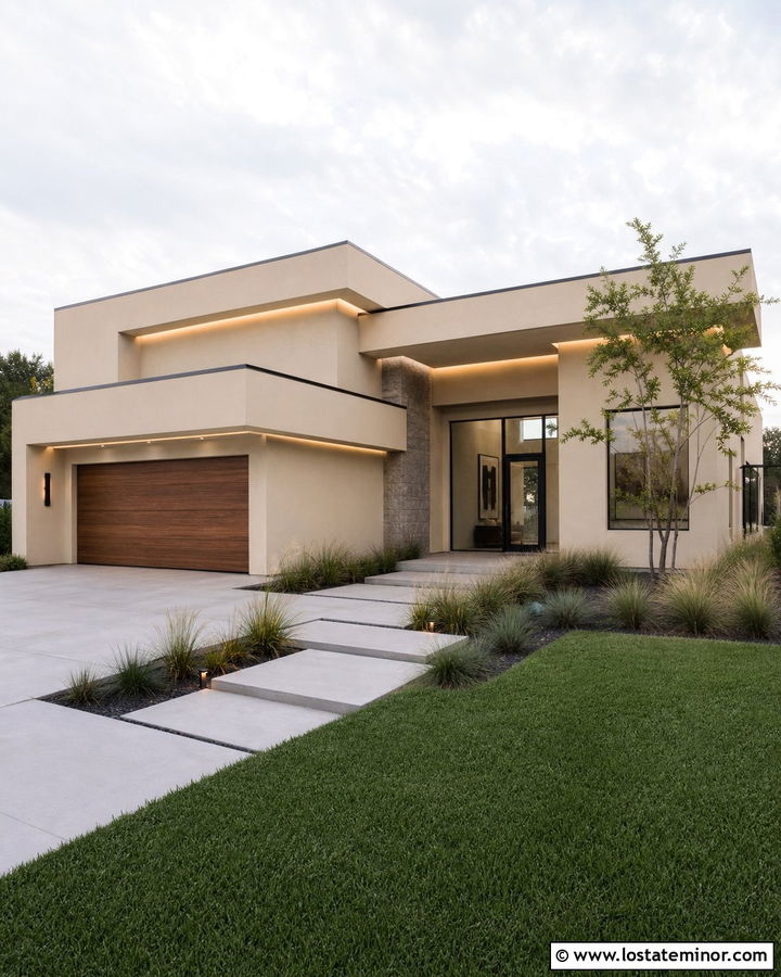Sand House With Modern Linear Lighting - 30 Sand House Design With Lighting Ideas