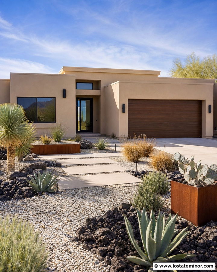 Sand House With Modern Xeriscaping - 30 Sand House Design With Landscaping Ideas