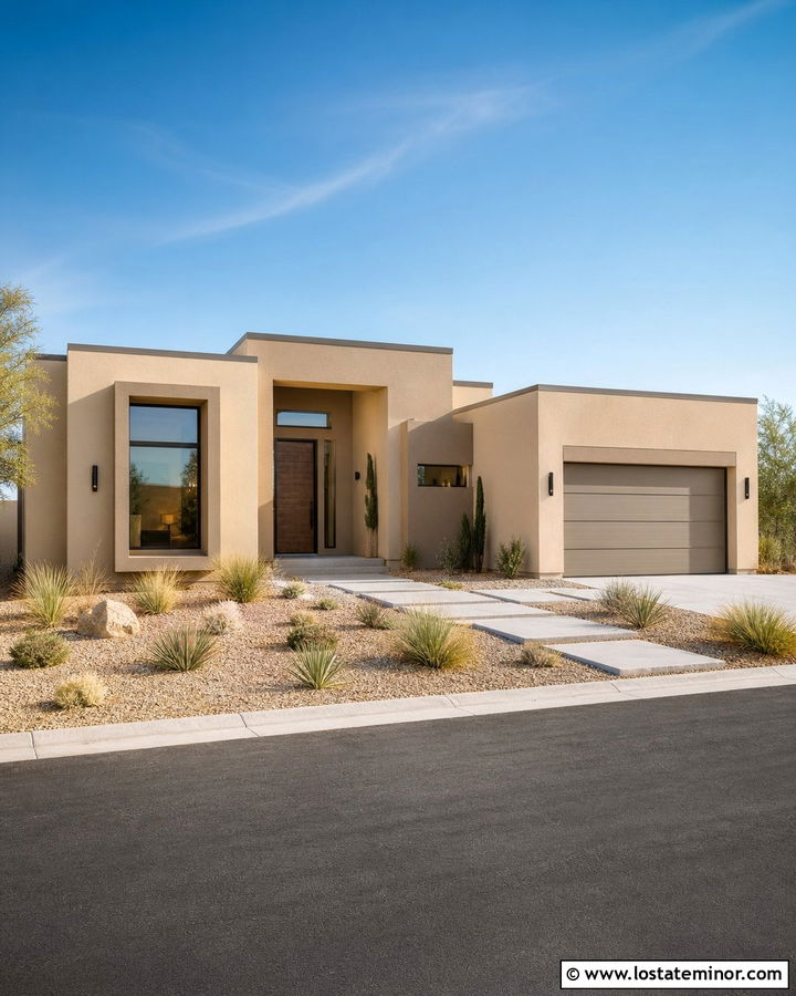 Sand House With Monochromatic Trim - 30 Sand House Design With Trim Ideas