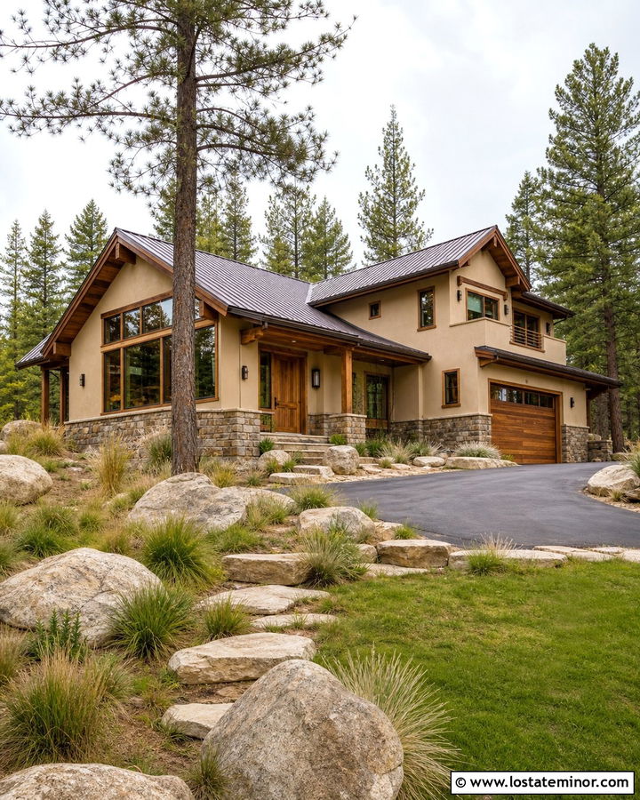Sand House With Natural Wood Window Frames - 30 Sand House Design With Window Frames Ideas