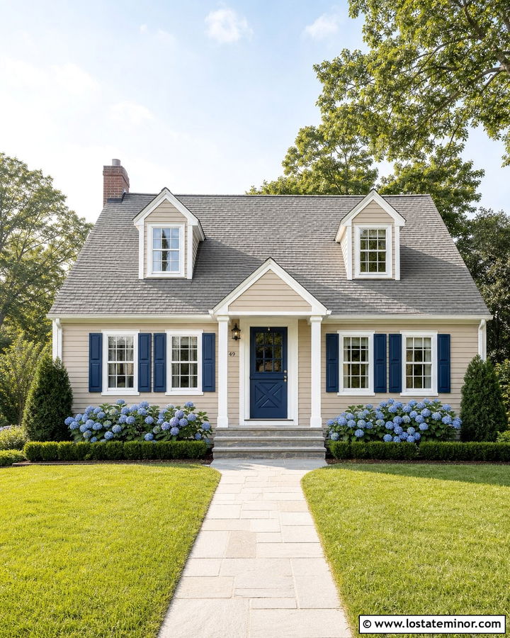Sand House With Navy Blue Dutch Door - 30 Sand House Design With Dutch Door Ideas