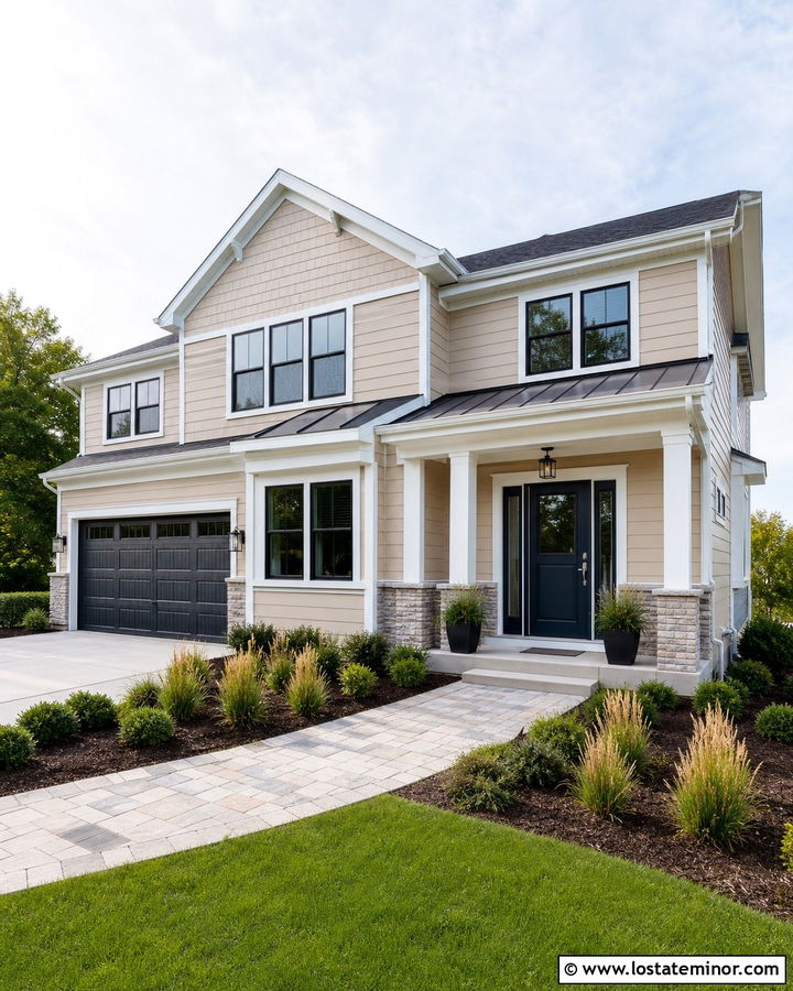 Sand House With Navy Blue Storm Door - 30 Sand House Design With Storm Door Ideas