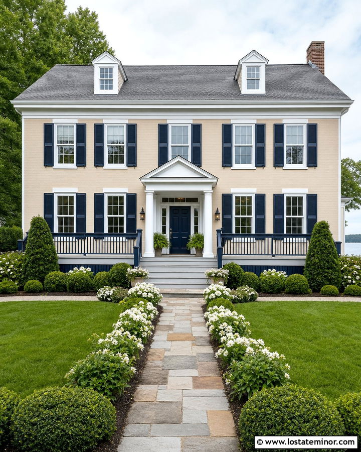 Sand House With Navy Deck Railings - 30 Sand House Design With Deck Ideas