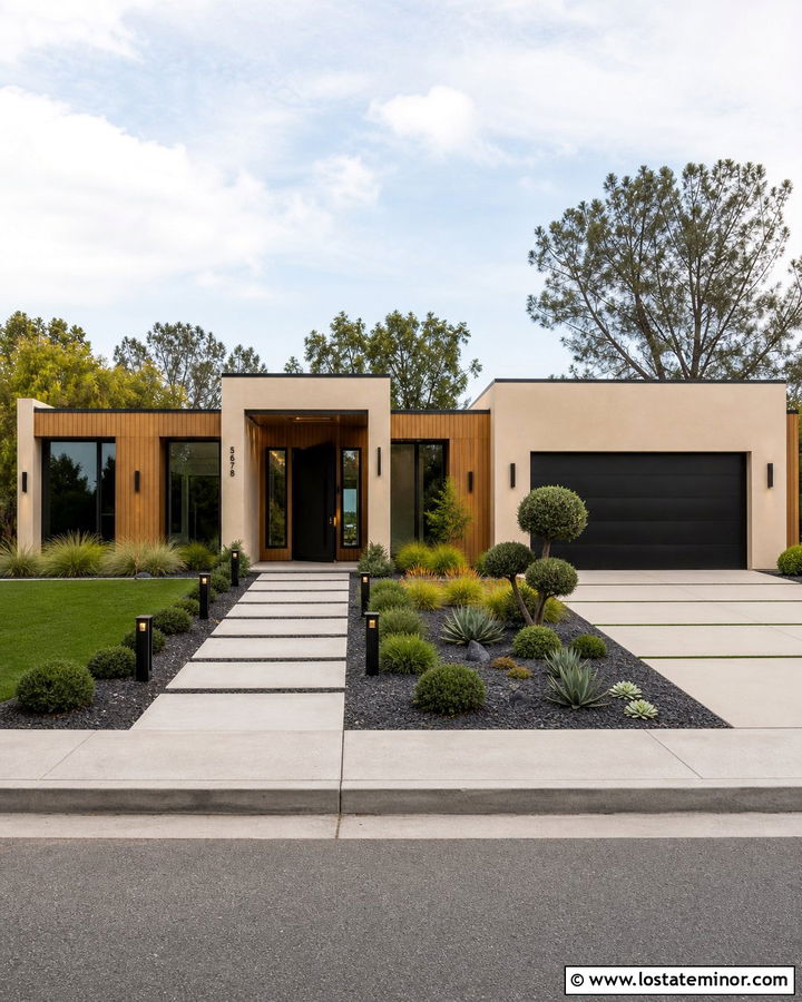 Sand House With Pathway Bollard Lighting - 30 Sand House Design With Lighting Ideas