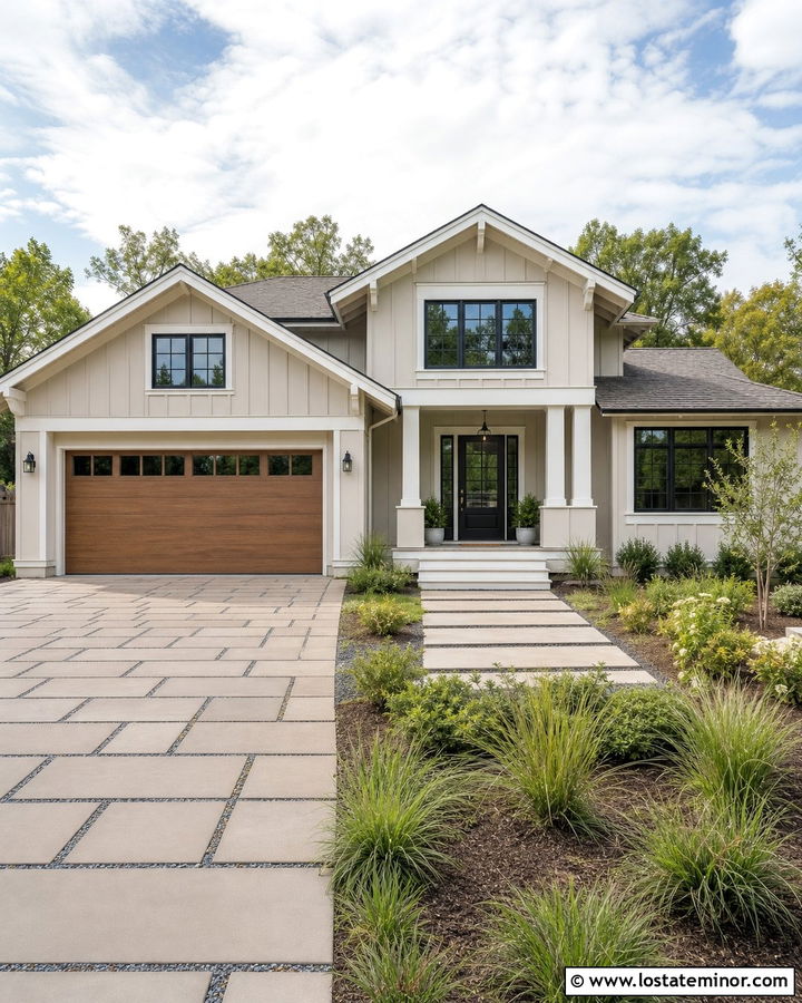 Sand House With Permeable Paver Driveway - 30 Sand House Design With Driveway Ideas