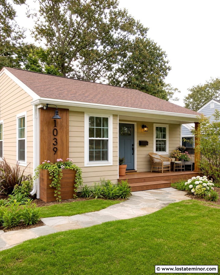Sand House With Planter Box Numbers - 30 Sand House Design With House Numbers Ideas