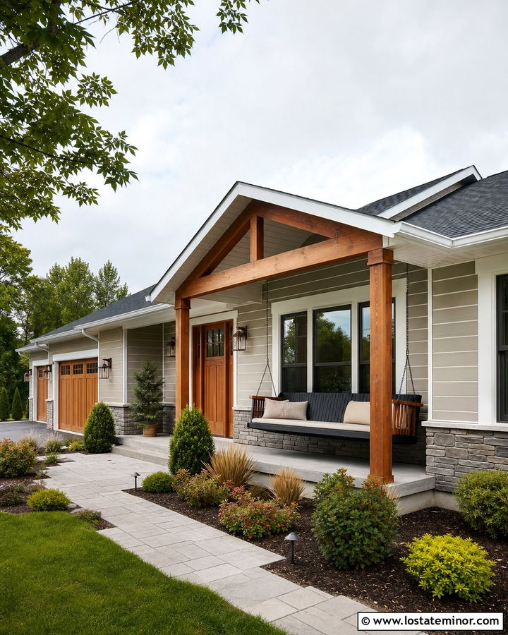 Sand House With Ranch Porch Swing - 30 Sand House Design With Swing Ideas