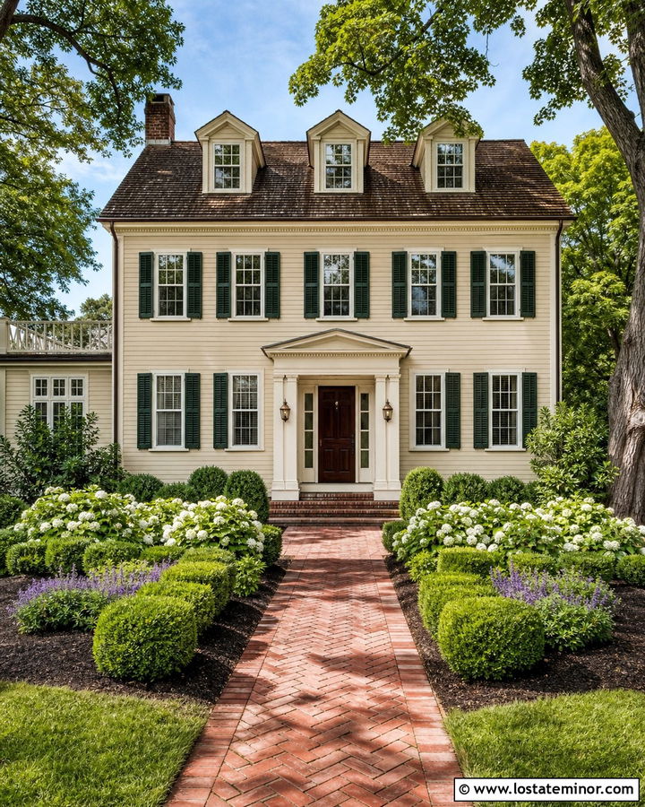 Sand House With Red Brick Walkway - 30 Sand House Design With Front Yard Ideas