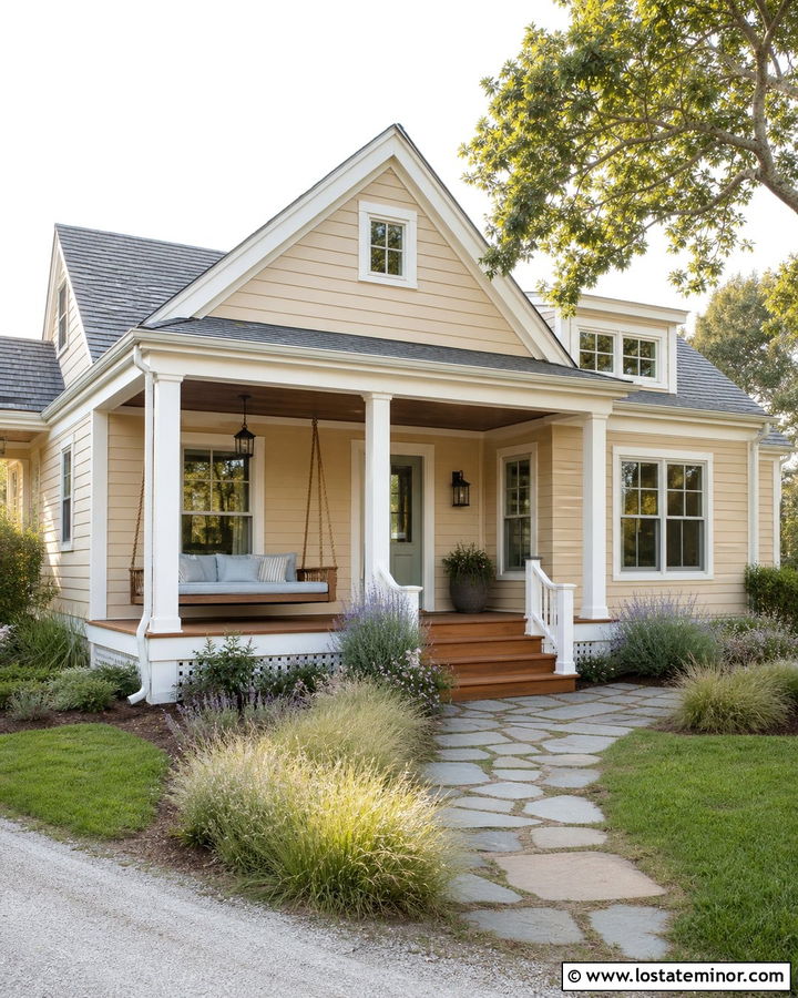 Sand House With Rope Porch Swing - 30 Sand House Design With Swing Ideas