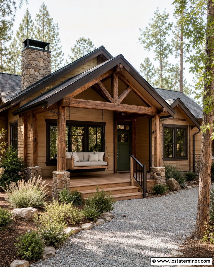 Sand House With Rustic Wood Swing - 30 Sand House Design With Swing Ideas