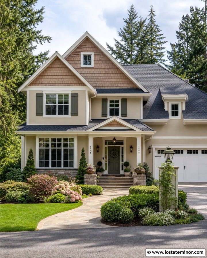 Sand House With Sage Green Door And Cedar Shakes - 30 Sand House Design With Cedar Shake Ideas