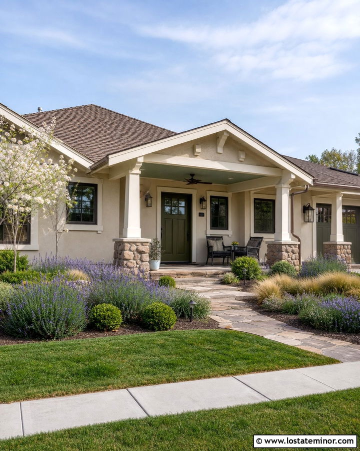 Sand House With Sage Green Porch Ceiling - 30 Sand House Design With Porch Ceiling Ideas