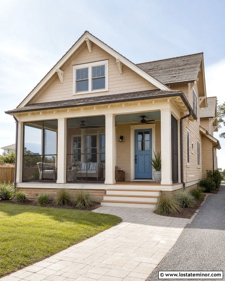 Sand House With Screened Porch Ceiling - 30 Sand House Design With Porch Ceiling Ideas