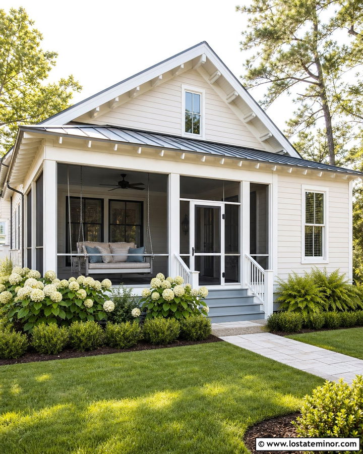 Sand House With Screened Porch Swing - 30 Sand House Design With Swing Ideas