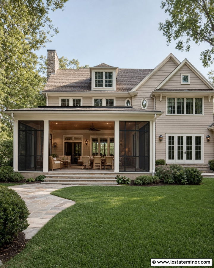 Sand House With Screened Porch - 30 Sand House Design With Backyard Ideas