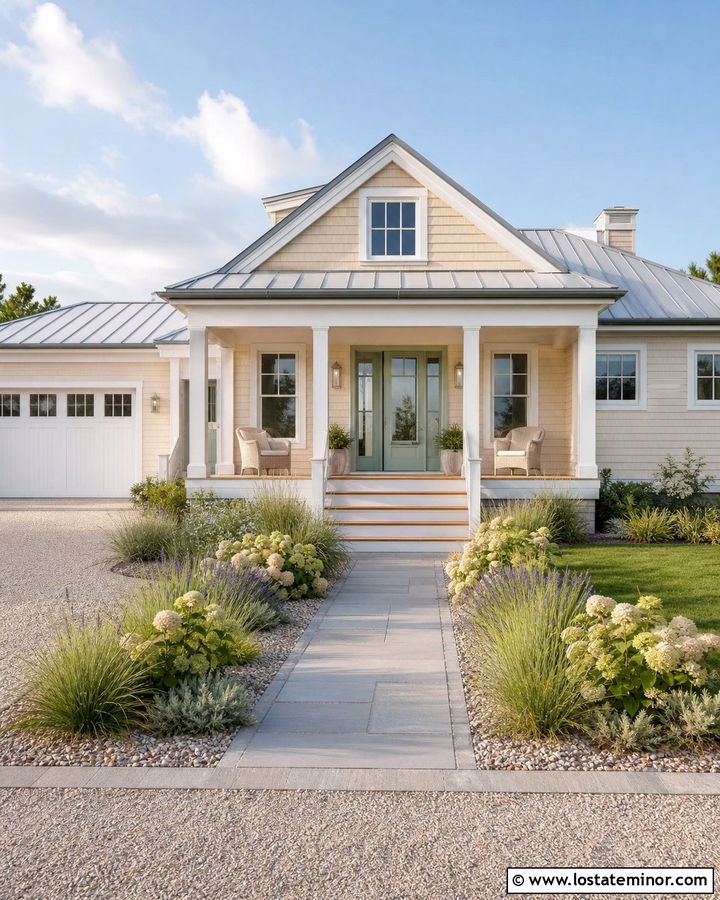 Sand House With Sea Glass Green Entry Door - 30 Sand House Design With Entry Door Ideas