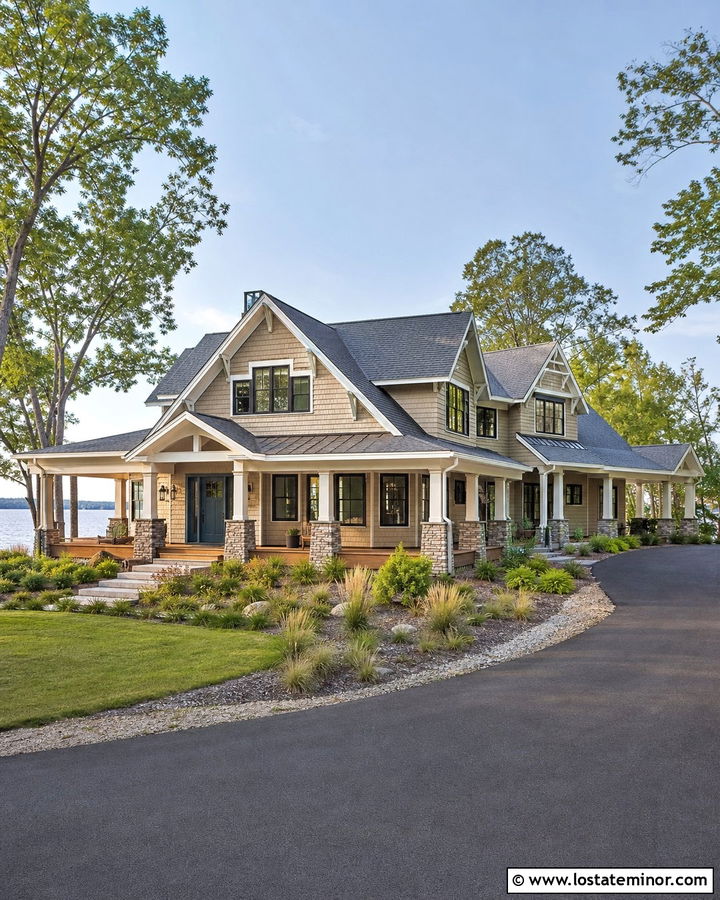 Sand House With Shake Siding And Gray Roof - 30 Sand House Design With Shingles Ideas