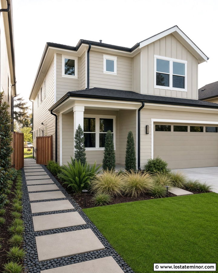 Sand House With Side Yard Walkway - 30 Sand House Design With Walkway Ideas