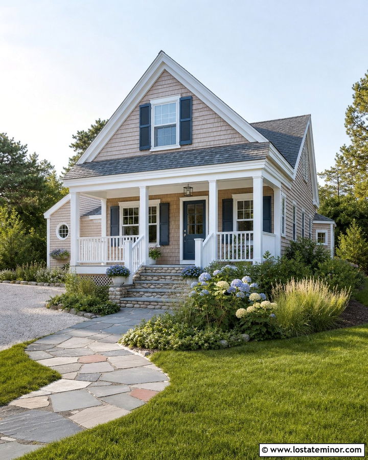 Sand House With Slate Blue Storm Door - 30 Sand House Design With Storm Door Ideas