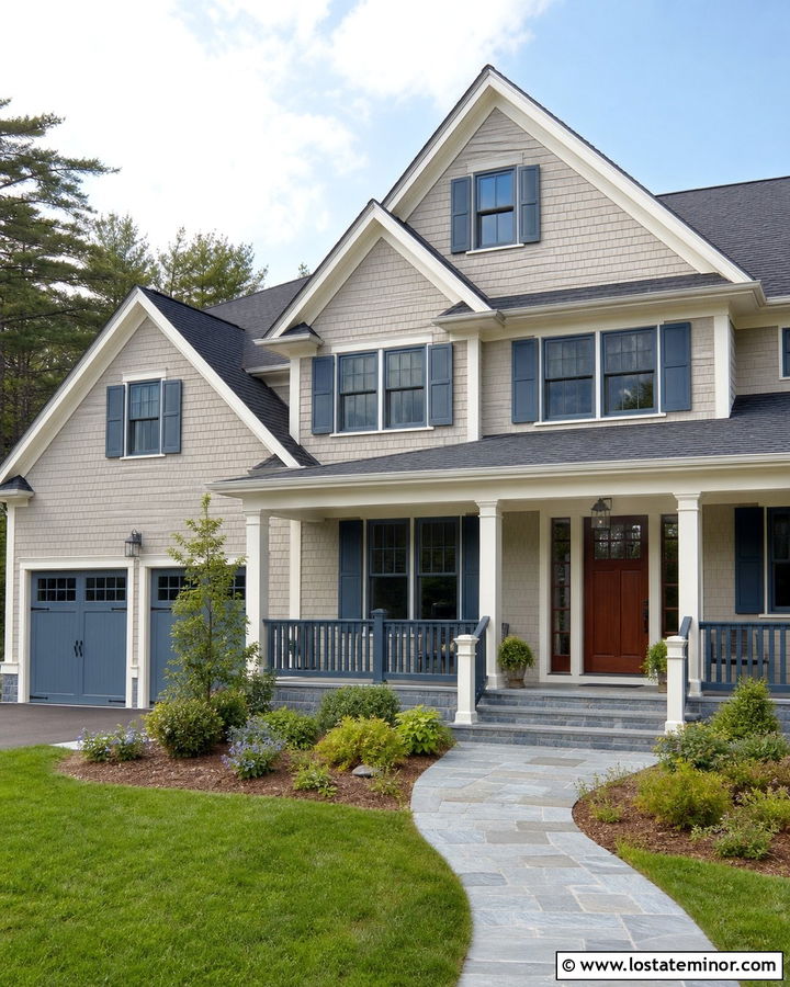 Sand House With Slate Blue Trim - 30 Sand House Design With Trim Ideas