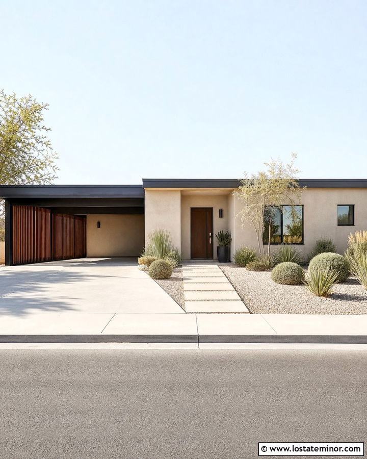 Sand House With Slatted Wood Carport - 30 Sand House Design With Carport Ideas