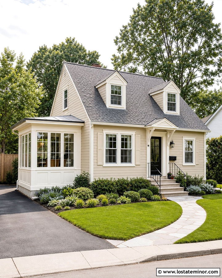 Sand House With Small Corner Sunroom - 30 Sand House Design With Sunroom Ideas