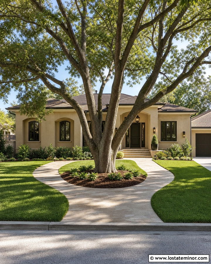 Sand House With Split Tree Walkway - 30 Sand House Design With Walkway Ideas